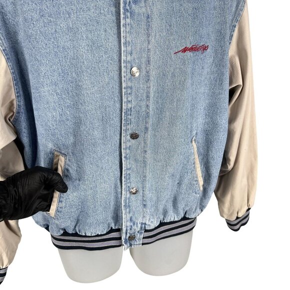 Vintage Port Authority Varsity Jacket L Embroidered Woody Rags Car Connoisseur - Picture 11 of 16